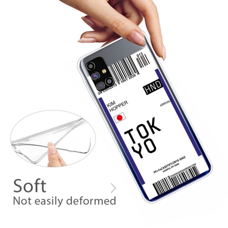 Hoesje voor Samsung Galaxy M51 Donkerblauw Zwart Instapkaart Tokyo