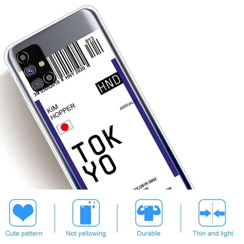 Hoesje voor Samsung Galaxy M51 Donkerblauw Zwart Instapkaart Tokyo