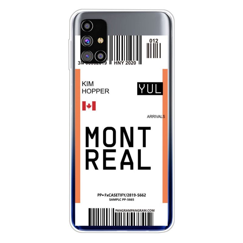 Hoesje voor Samsung Galaxy M51 Instapkaart Naar Montreal