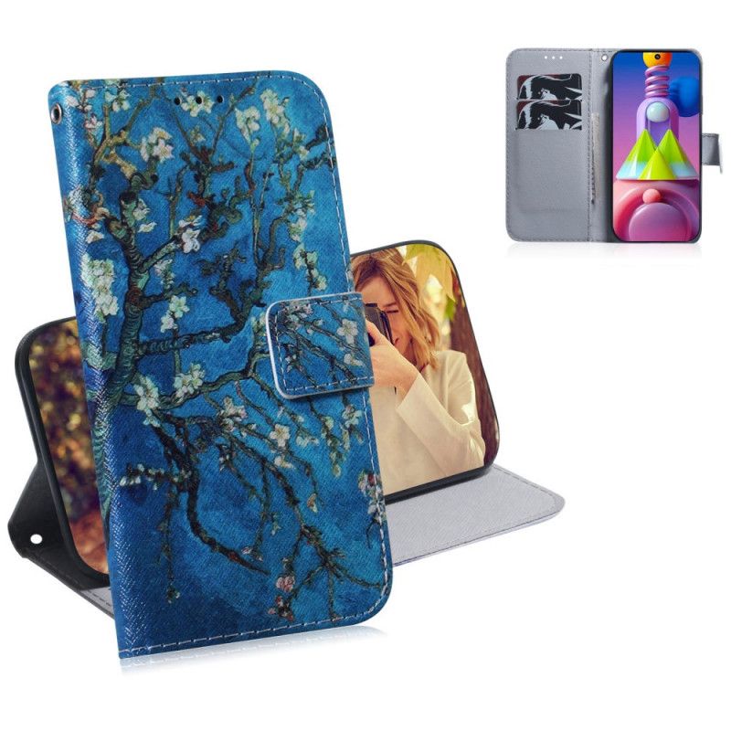 Leren Hoesje Samsung Galaxy M51 Bloeiende Boomtak