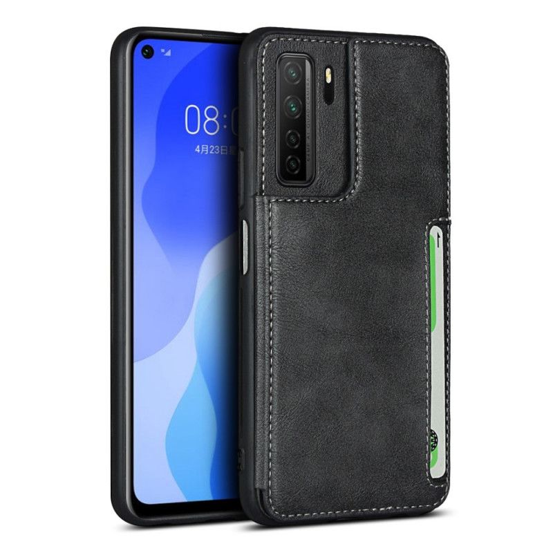 Case Hoesje Huawei P40 Lite 5G Grijs Zwart Telefoonhoesje Kaarthouder En Lanyard