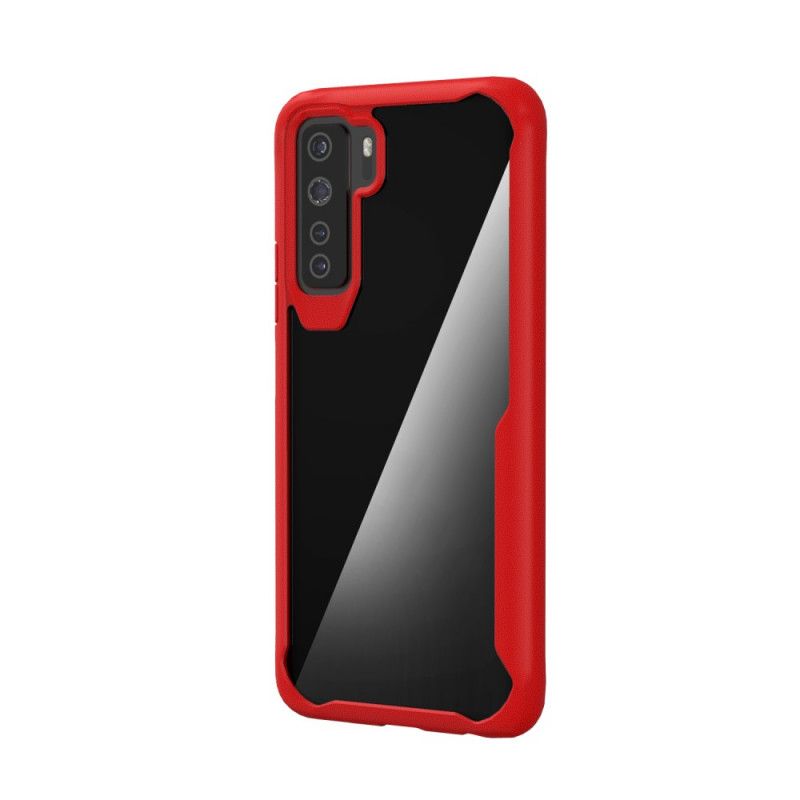 Case Hoesje Huawei P40 Lite 5G Rood Telefoonhoesje Hybride Afgeschuinde Rand