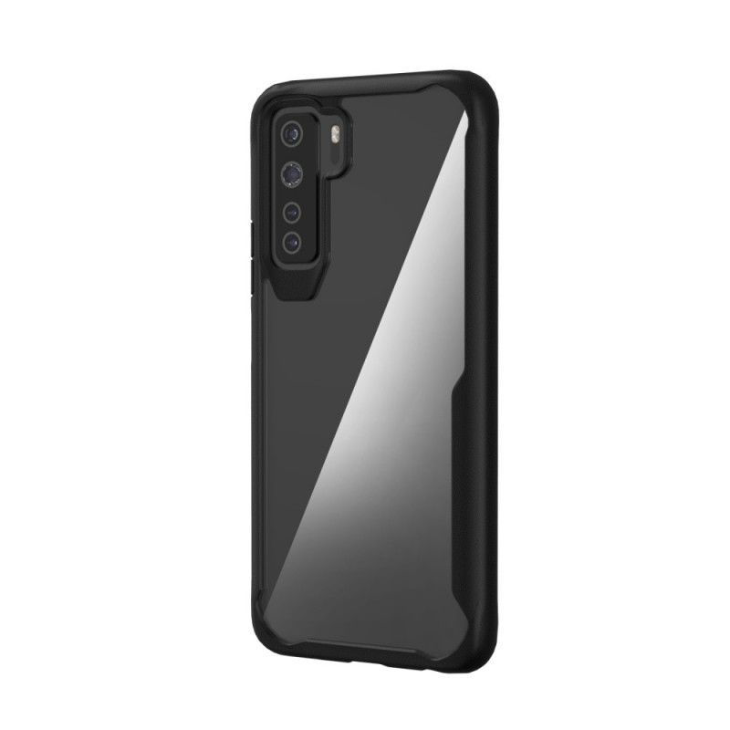 Case Hoesje Huawei P40 Lite 5G Rood Telefoonhoesje Hybride Afgeschuinde Rand