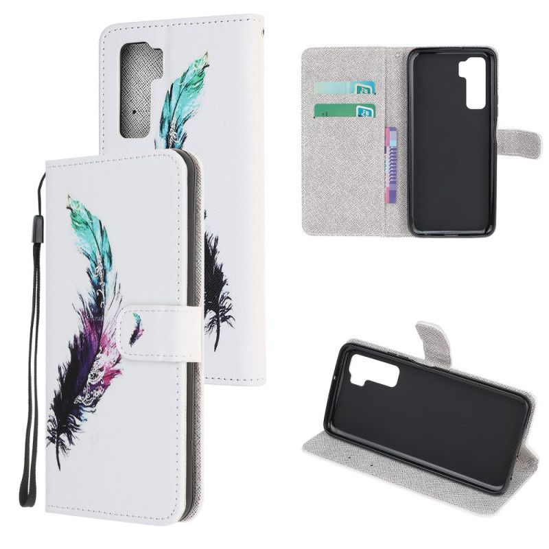 Cover Folio-hoesje Huawei P40 Lite 5G Telefoonhoesje Veer Met String