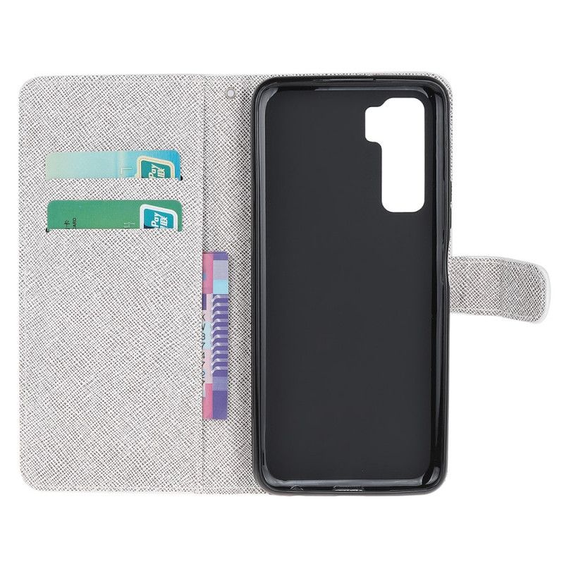 Flip Case Leren Huawei P40 Lite 5G Levering Van String Katten