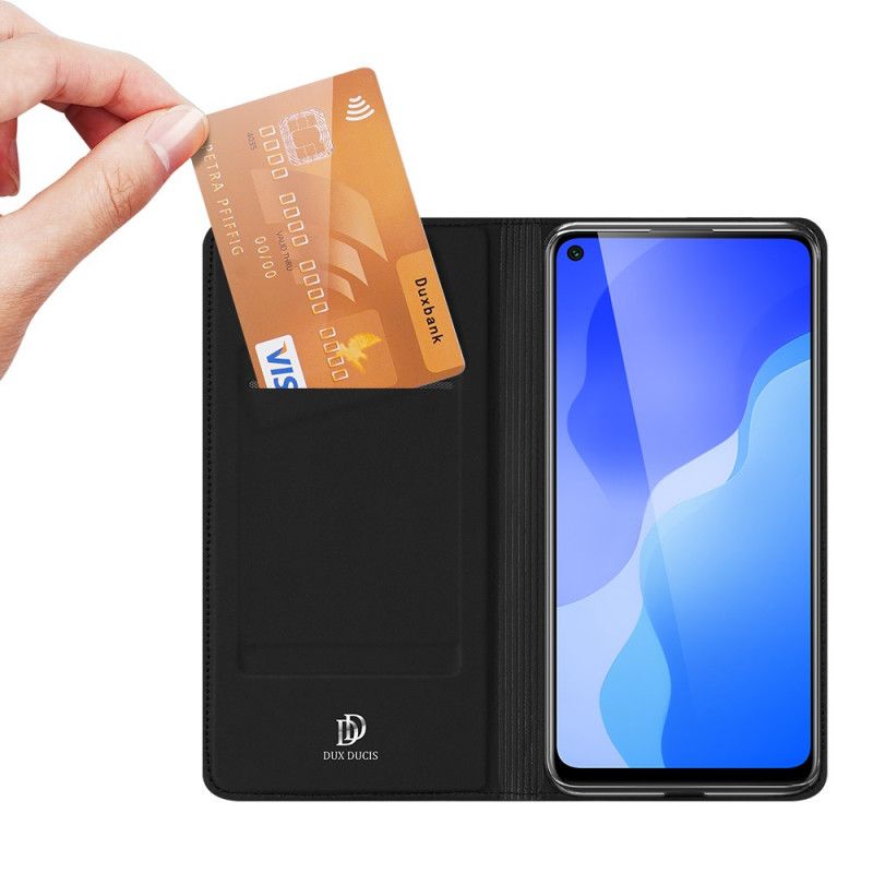 Folio-hoesje Huawei P40 Lite 5G Donkerblauw Zwart Pro Dux Ducis Huid