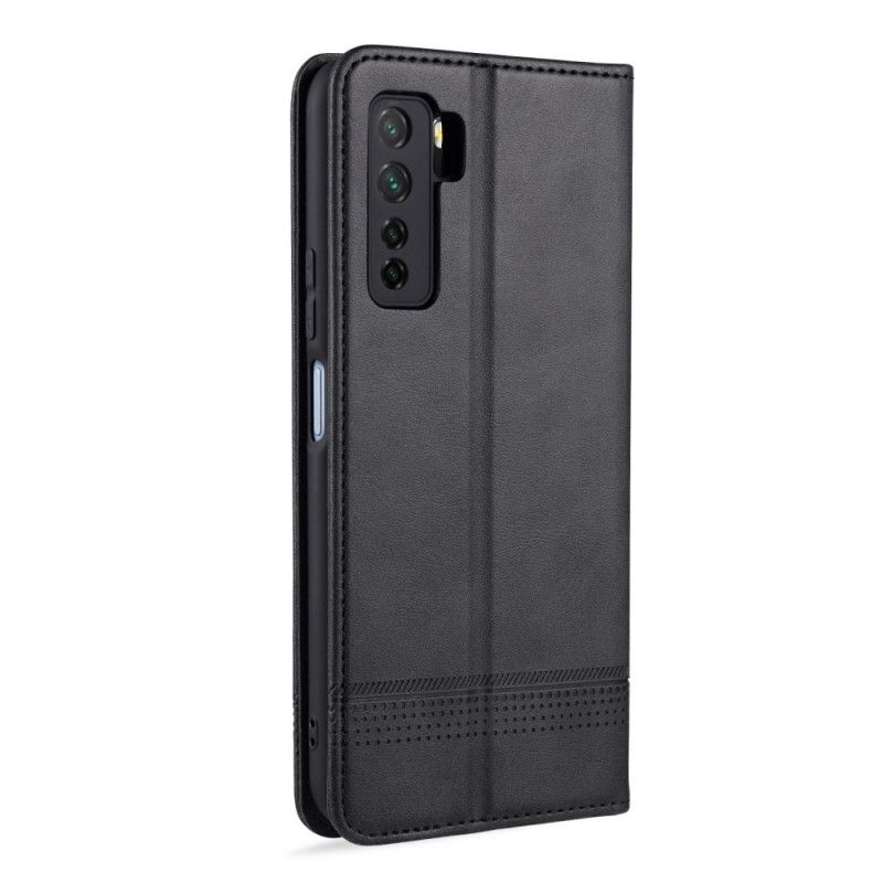 Folio-hoesje Huawei P40 Lite 5G Rood Zwart Azns Leerstijl