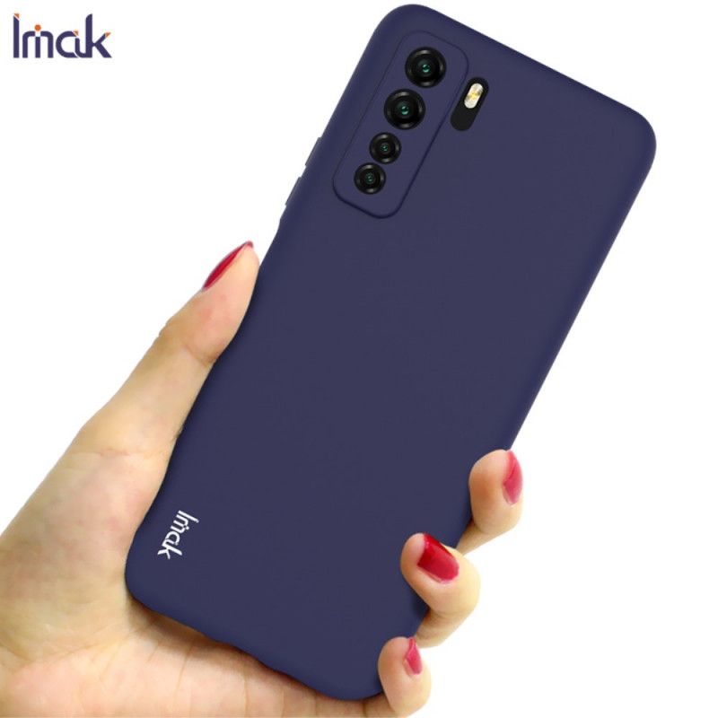 Hoesje voor Huawei P40 Lite 5G Donkerblauw Zwart Imak Mate Uc-1 Serie