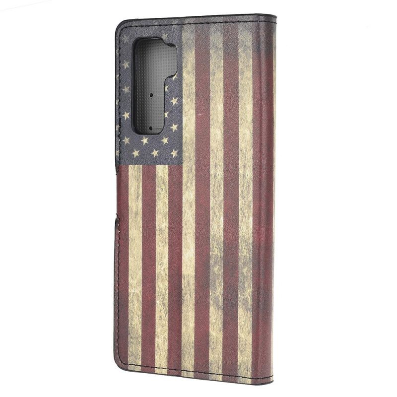 Leren Hoesje Huawei P40 Lite 5G Amerikaanse Vlag