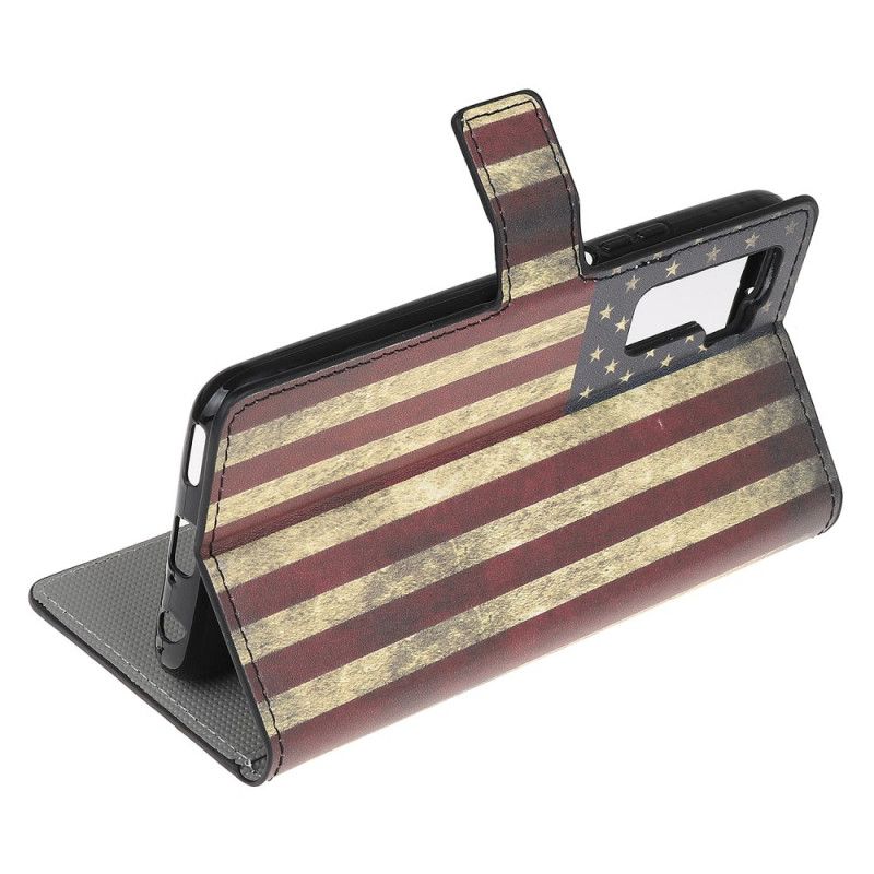 Leren Hoesje Huawei P40 Lite 5G Amerikaanse Vlag