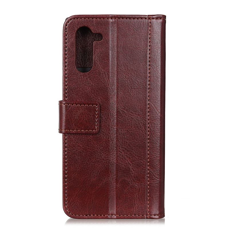 Leren Hoesje Huawei P40 Lite 5G Rood Zwart Vintage Klinknagelversie