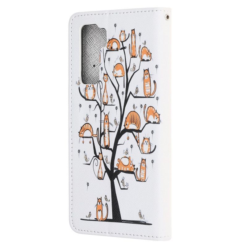 Leren Hoesje voor Huawei P40 Lite 5G Funky String Katten