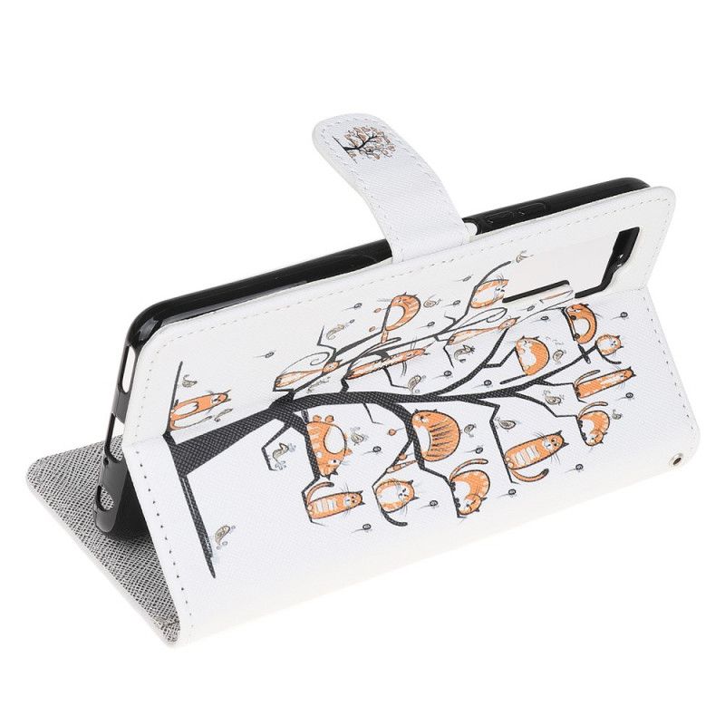 Leren Hoesje voor Huawei P40 Lite 5G Funky String Katten