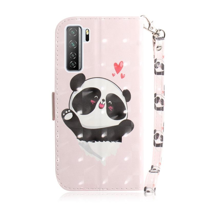 Leren Hoesje voor Huawei P40 Lite 5G Panda Love Met String