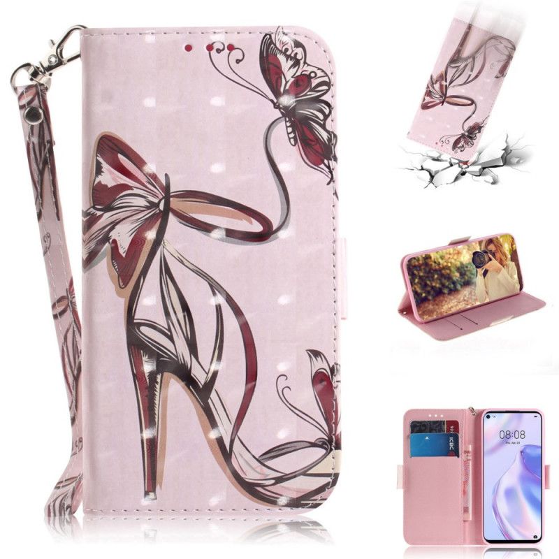 Leren Hoesje voor Huawei P40 Lite 5G Pomp Met Riem