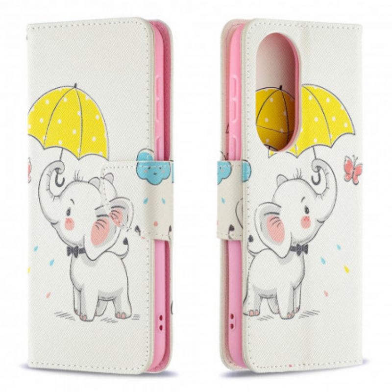 Folio-hoesje Huawei P50 Telefoonhoesje Baby Olifant