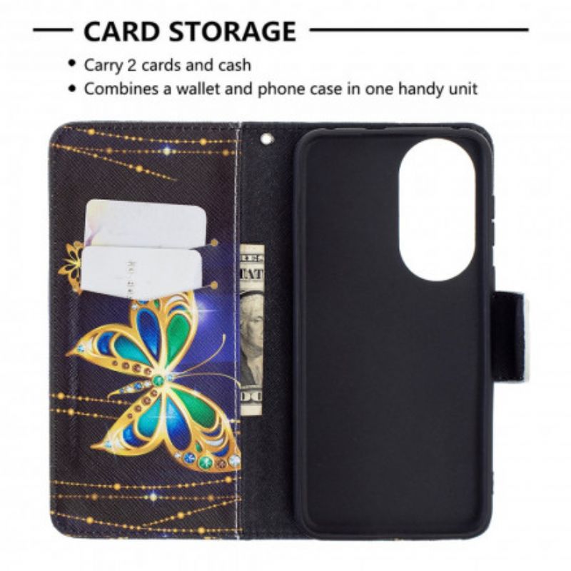 Folio-hoesje Huawei P50 Telefoonhoesje Magische Vlinder