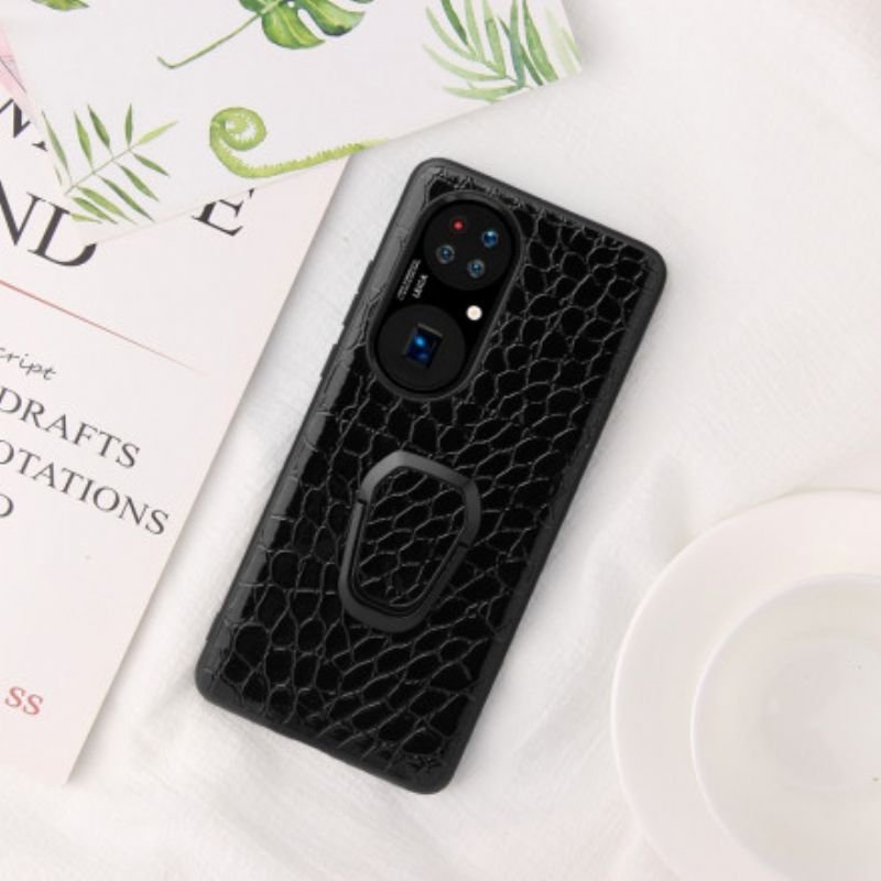 Hoesje Huawei P50 Krokodil Stijl Ring-houder