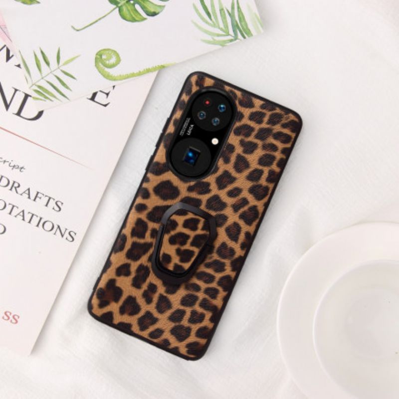 Hoesje Huawei P50 Leopard Style Ring-ondersteuning