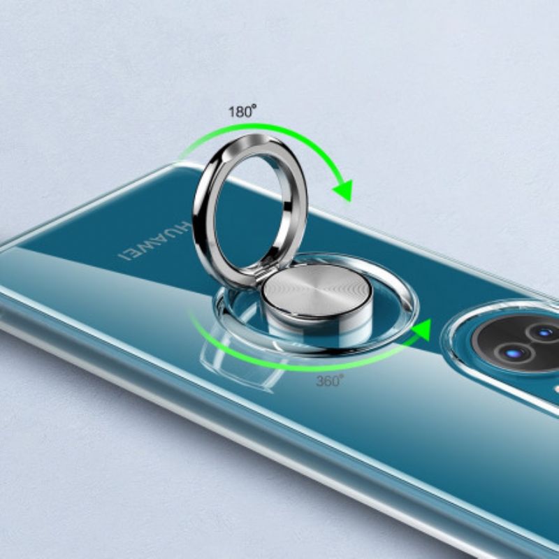 Hoesje Voor Huawei P50 Transparante Eenvoudige Metalen Ring