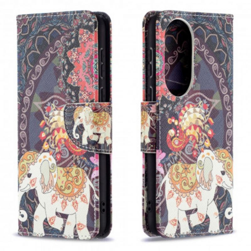 Leren Hoesje Voor Huawei P50 Stammenolifant
