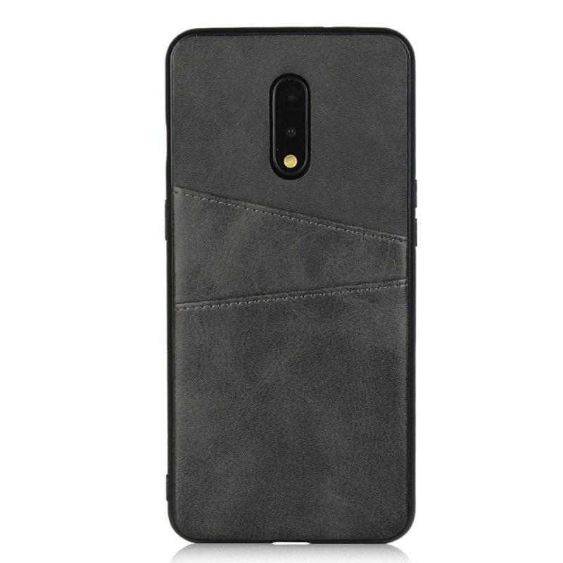 Case Hoesje OnePlus 7 Koffie Zwart Telefoonhoesje Dubbele Kaarthouder