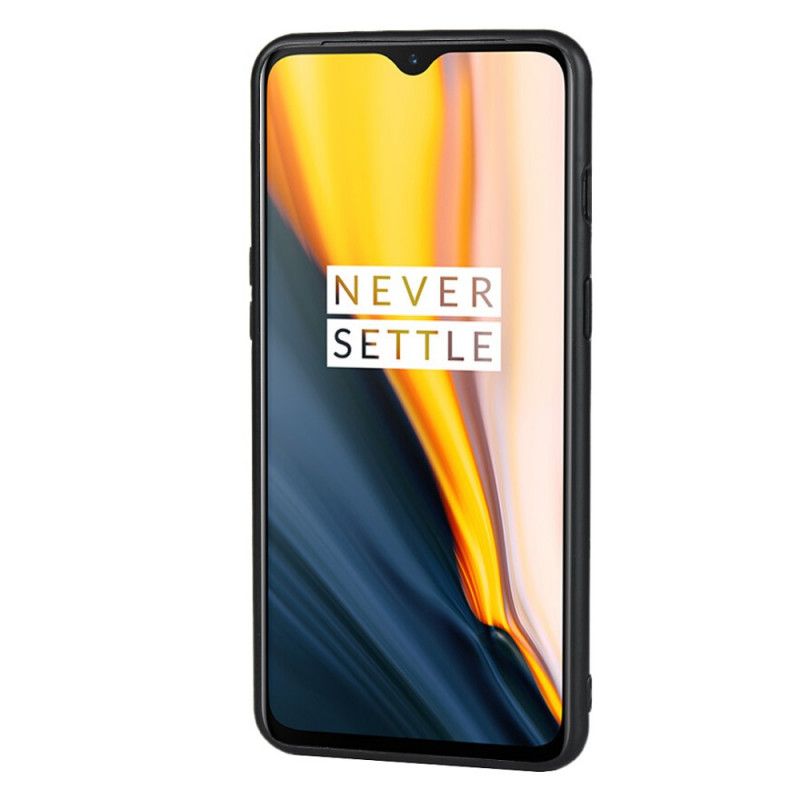 Case Hoesje OnePlus 7 Koffie Zwart Telefoonhoesje Dubbele Kaarthouder