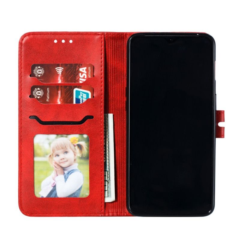 Cover Folio-hoesje OnePlus 7 Rood Grijs Telefoonhoesje Kitten