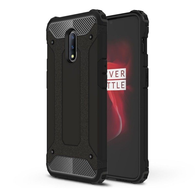 Cover Hoesje OnePlus 7 Rood Zwart Telefoonhoesje Overlevende