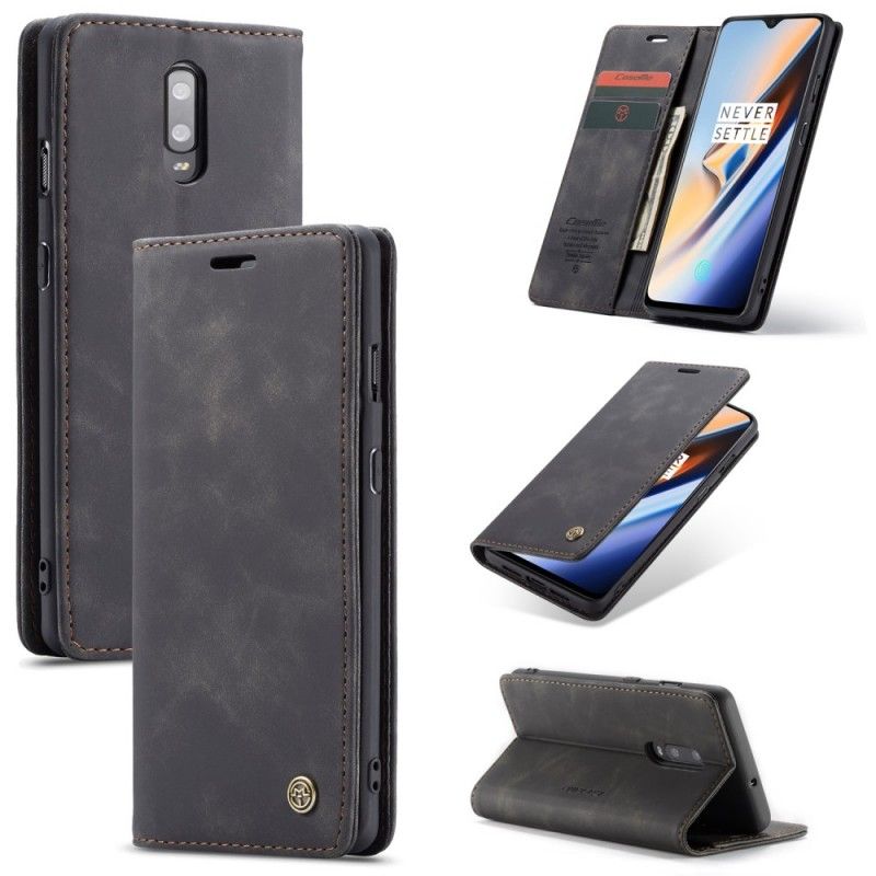 Folio-hoesje voor OnePlus 7 Donkerblauw Grijs Tas Van Imitatieleer
