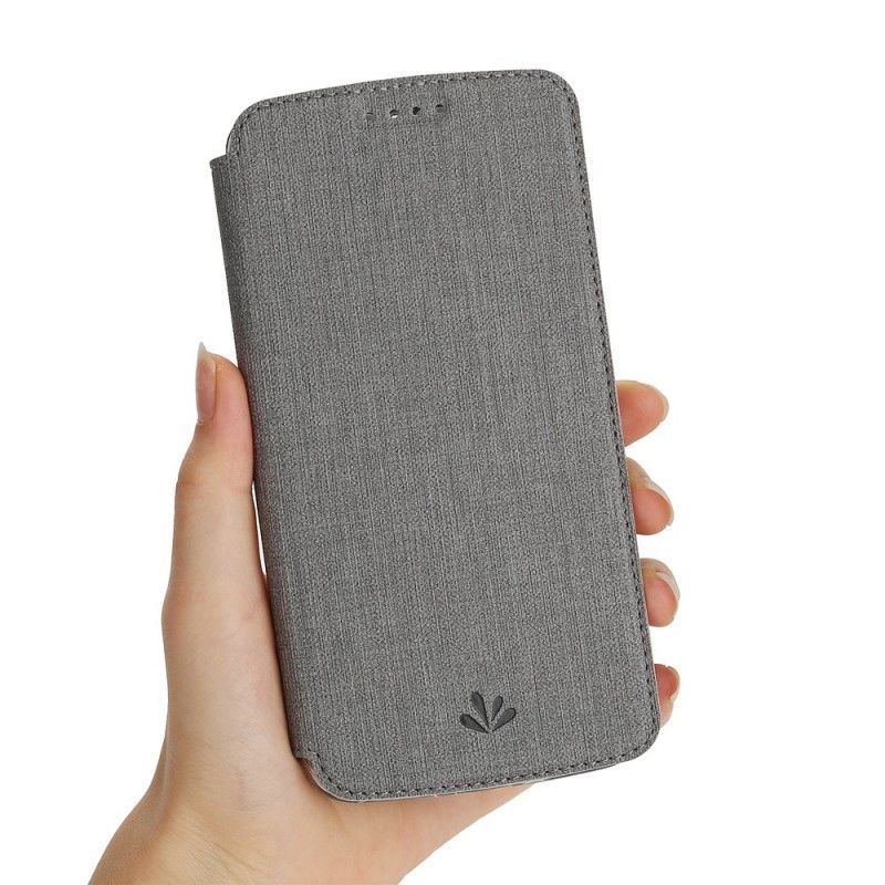 Folio-hoesje voor OnePlus 7 Grijs Zwart Getextureerde Vili Dmx