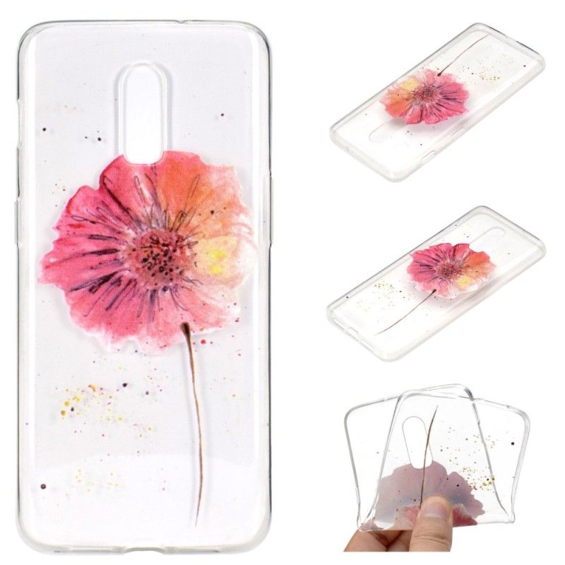 Hoesje OnePlus 7 Transparante Aquarel Klaproos