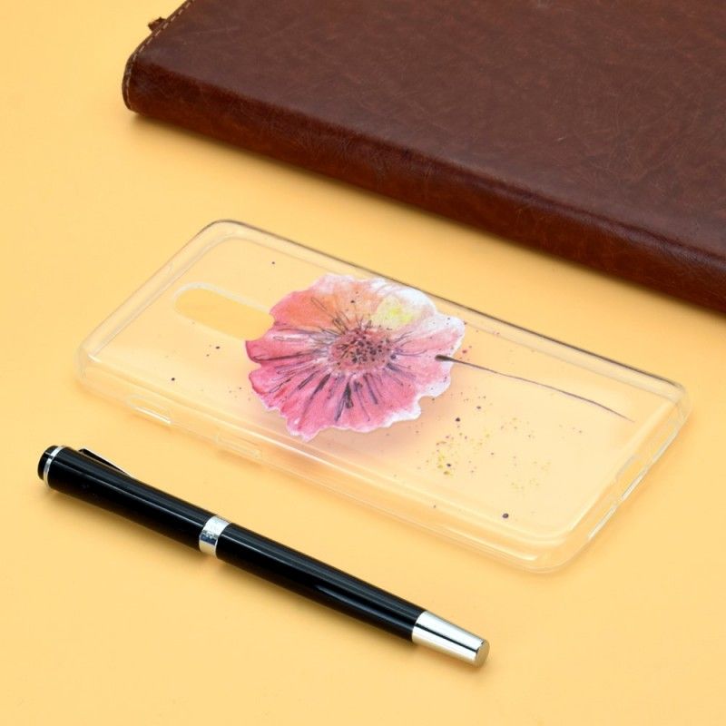 Hoesje OnePlus 7 Transparante Aquarel Klaproos