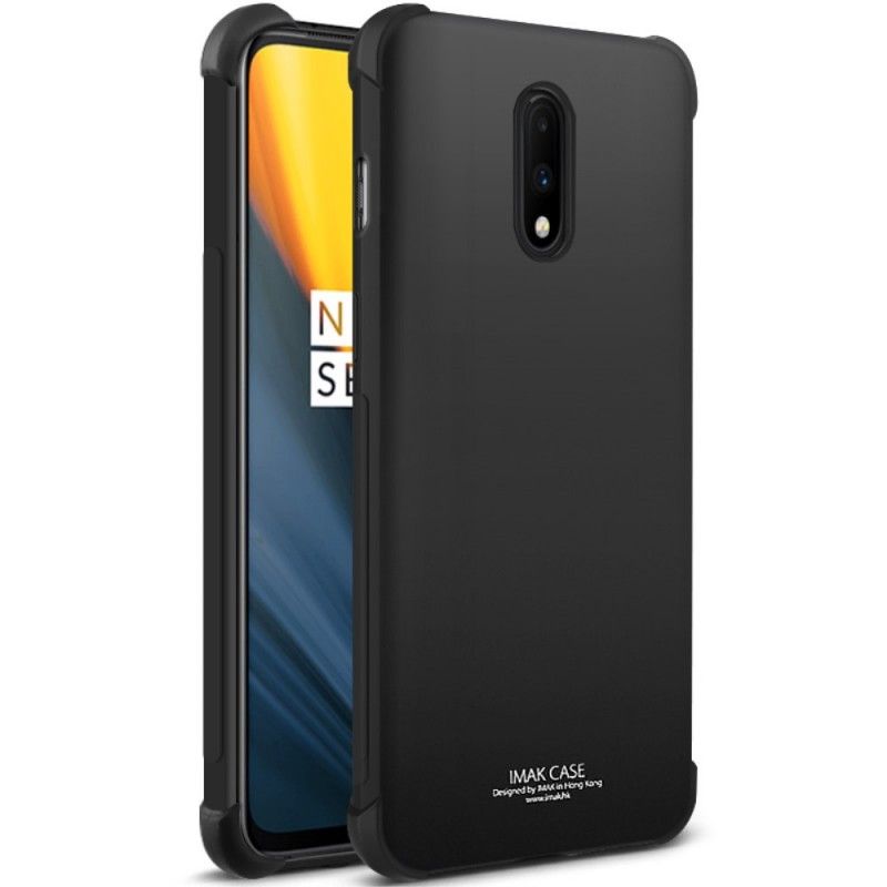 Hoesje voor OnePlus 7 Grijs Zwart Flexibele Siliconen Met Imak-Schermfolie