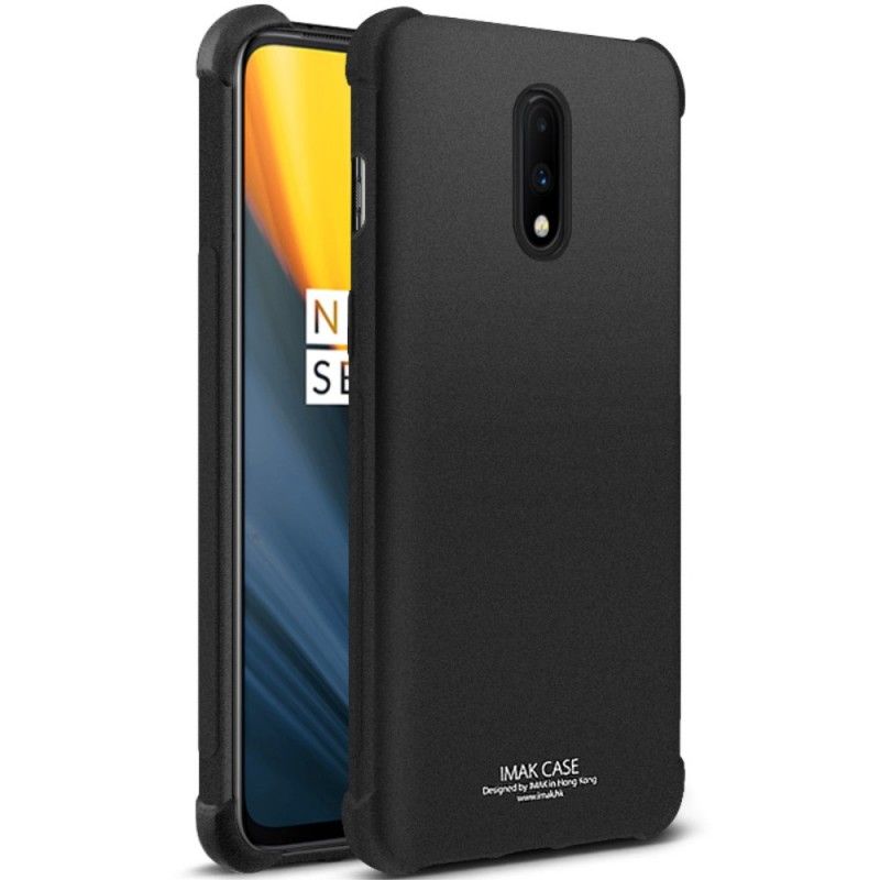 Hoesje voor OnePlus 7 Grijs Zwart Flexibele Siliconen Met Imak-Schermfolie