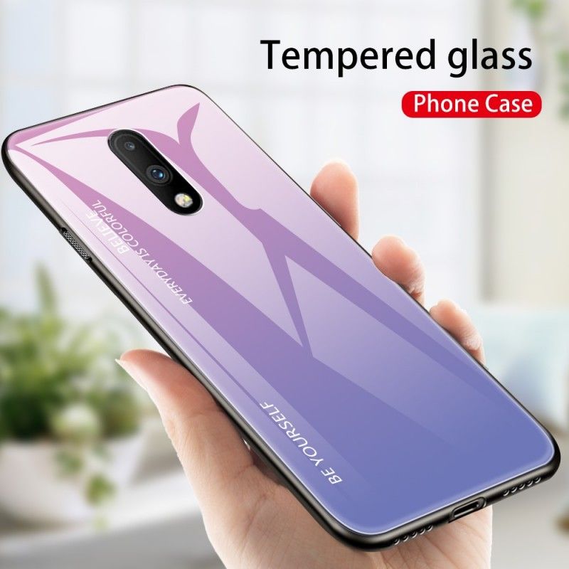 Hoesje voor OnePlus 7 Groen Rood Gegalvaniseerde Kleur