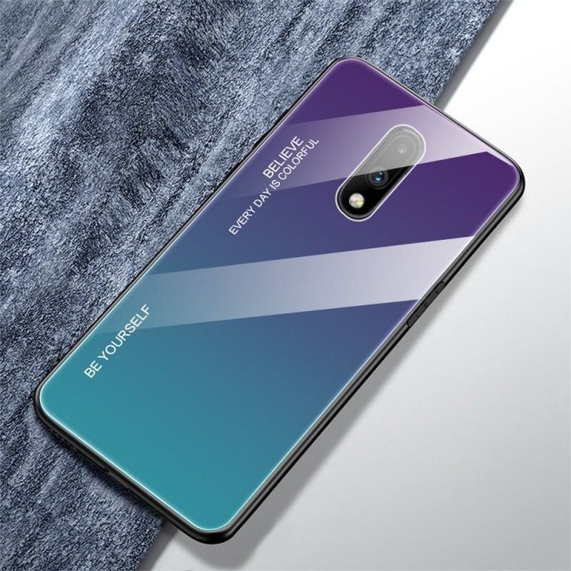 Hoesje voor OnePlus 7 Groen Rood Gegalvaniseerde Kleur