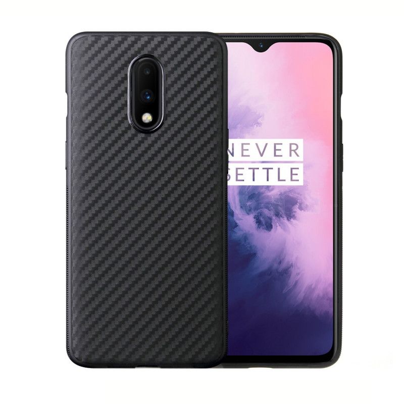 Hoesje voor OnePlus 7 Zwart Magische Koolstofvezel