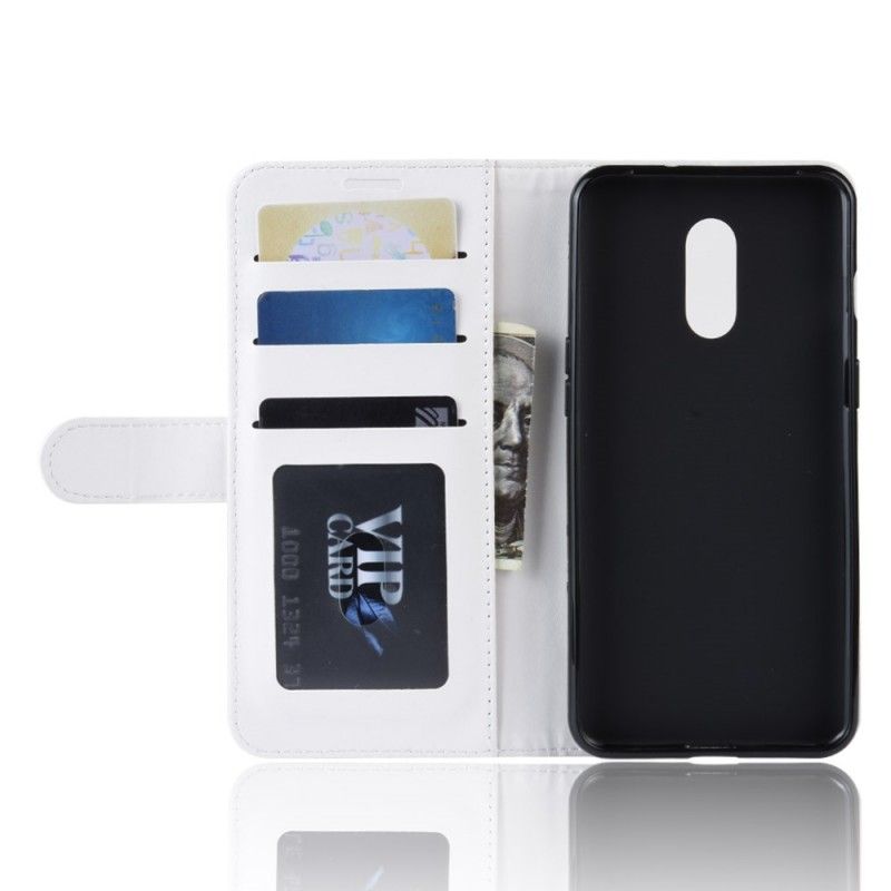 Leren Hoesje voor OnePlus 7 Wit Zwart High-End Kunstleer