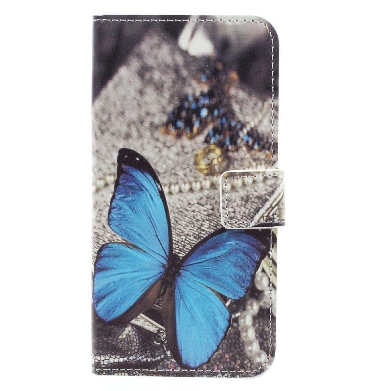 Leren Hoesje Samsung Galaxy A3 2017 Blauwe Vlinder