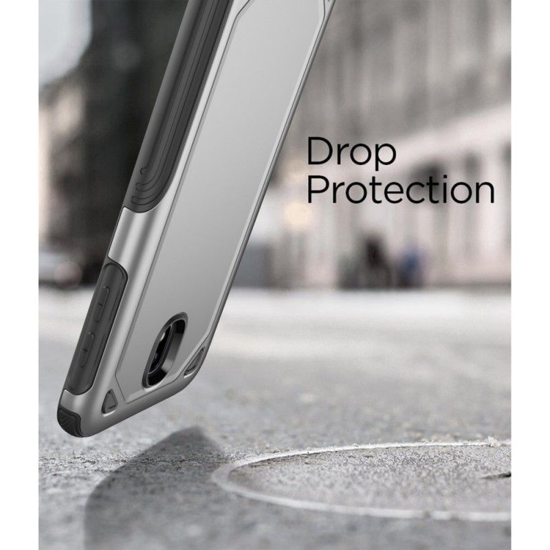 Hoesje Samsung Galaxy J7 2017 Grijs Zwart Pantser Met Metaaleffect