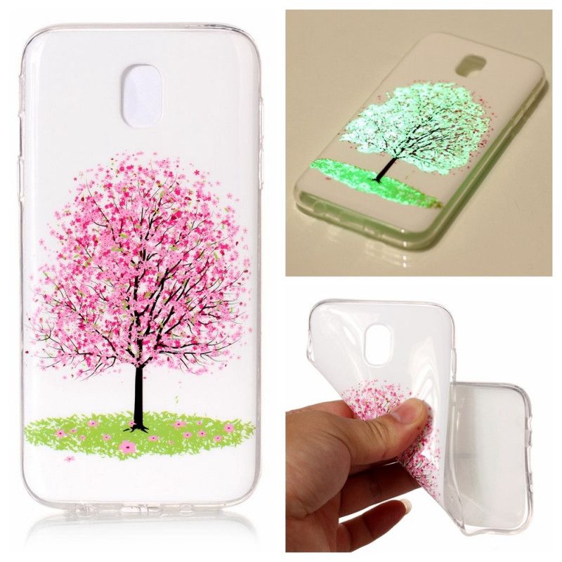 Hoesje voor Samsung Galaxy J7 2017 Fluorescerende Bloeiende Boom