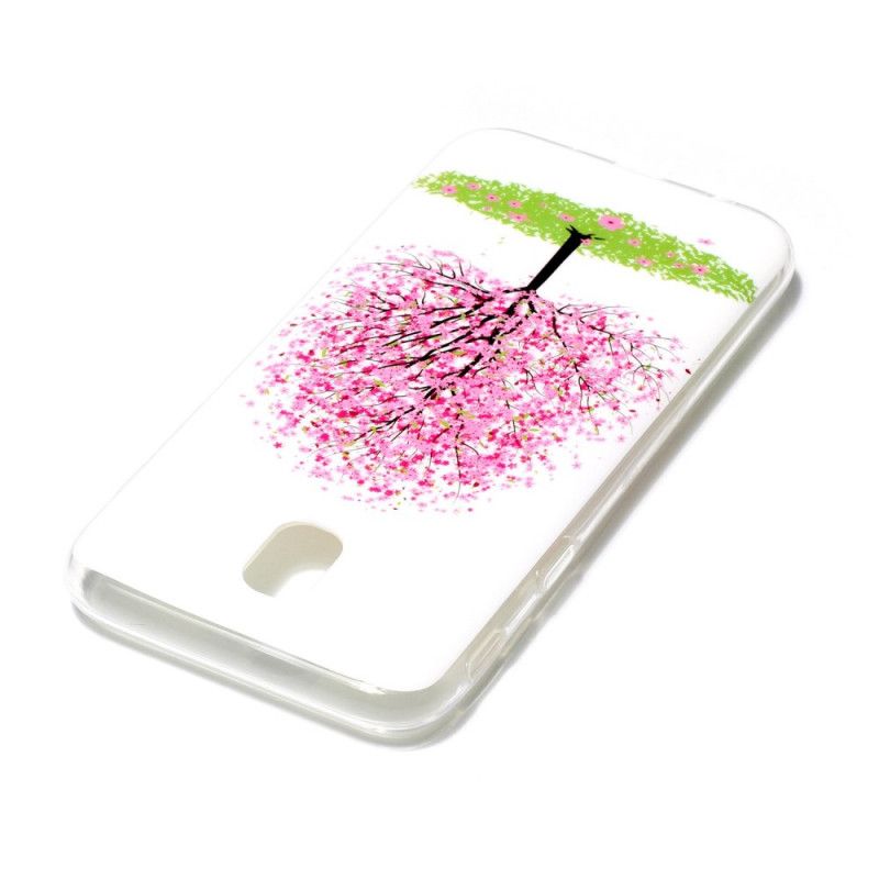 Hoesje voor Samsung Galaxy J7 2017 Fluorescerende Bloeiende Boom