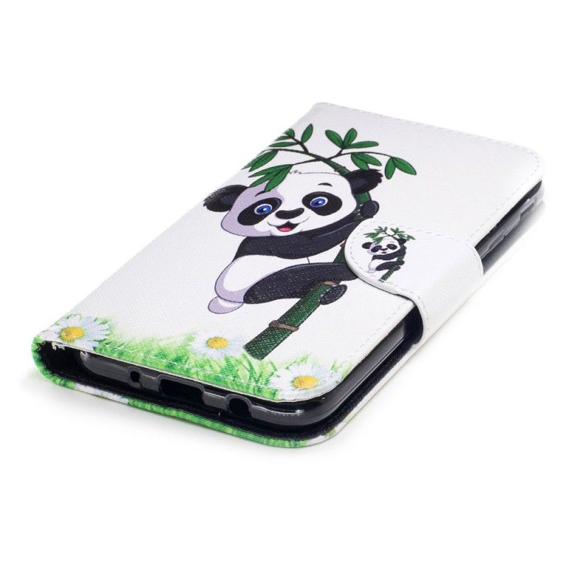 Leren Hoesje Samsung Galaxy J7 2017 Panda Op Bamboe