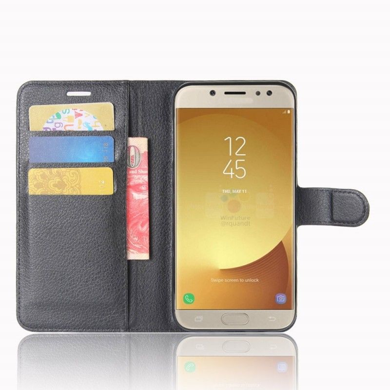 Leren Hoesje Samsung Galaxy J7 2017 Rood Klassiek