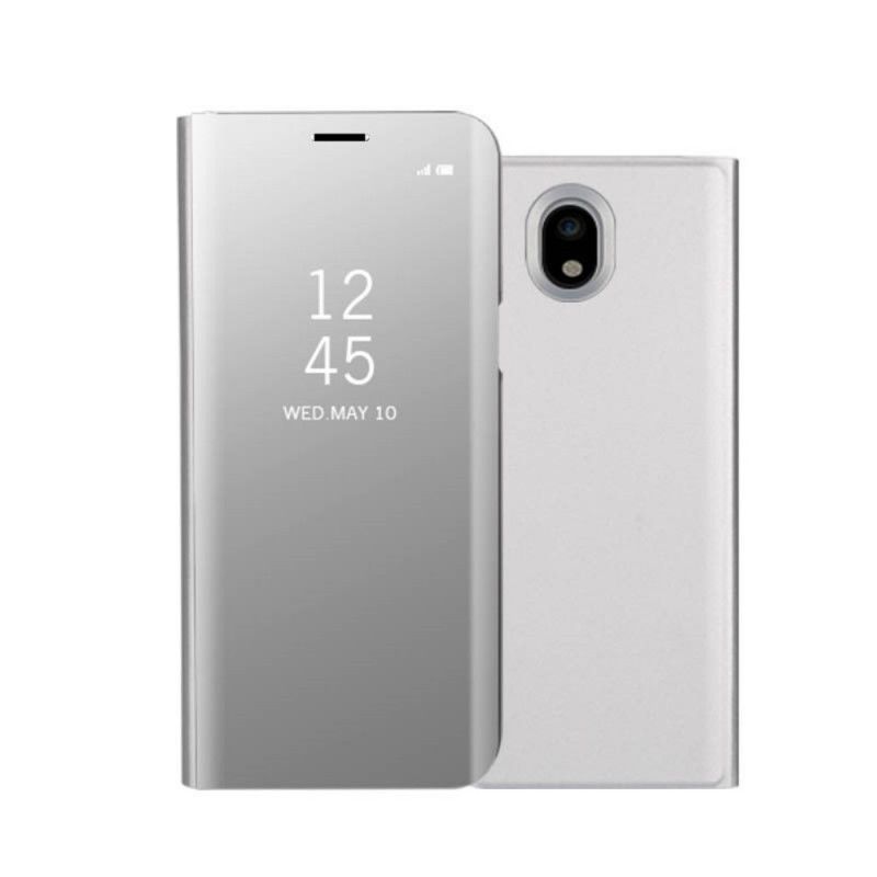 Zichtafdekking Samsung Galaxy J7 2017 Lichtblauw Zwart Spiegel En Leereffect