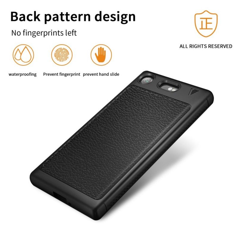 Cover Hoesje Sony Xperia XZ1 Compact Rood Telefoonhoesje Dubbellijns Lychee Leereffect