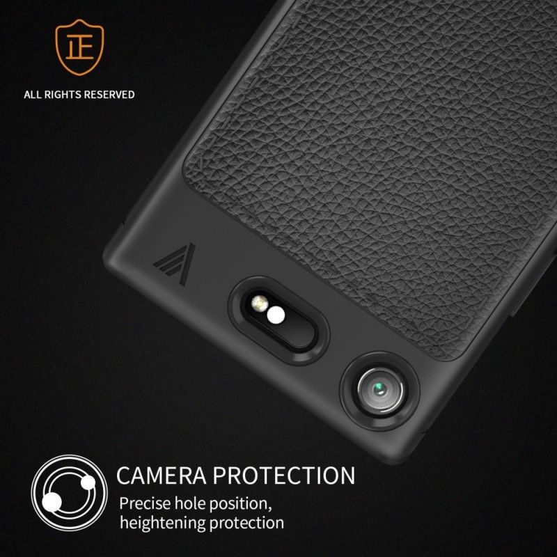 Cover Hoesje Sony Xperia XZ1 Compact Rood Telefoonhoesje Dubbellijns Lychee Leereffect