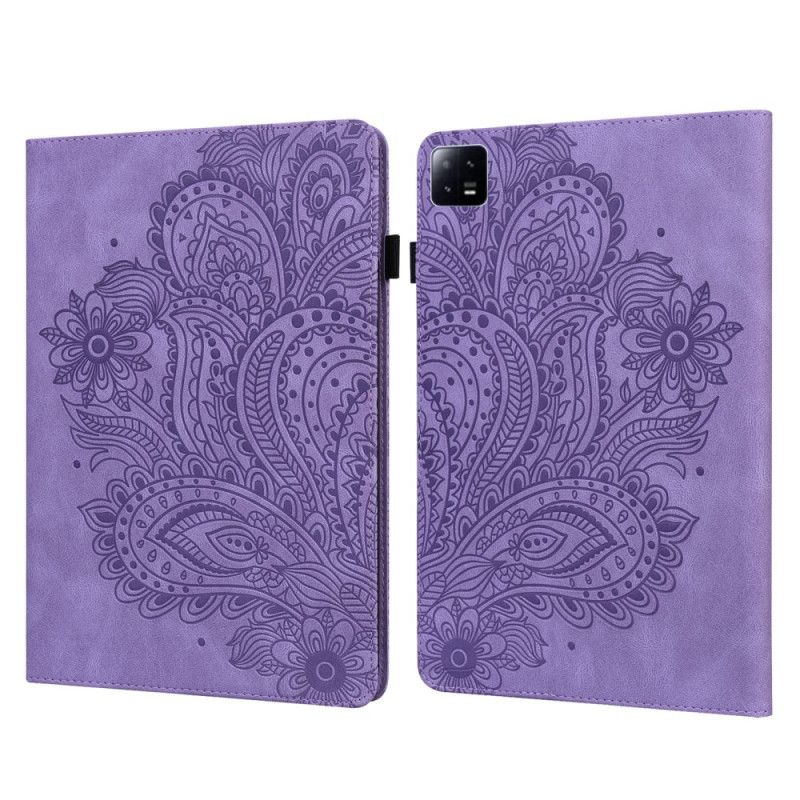Cover Xiaomi Pad 6 Bloemenprint Met Leerlook