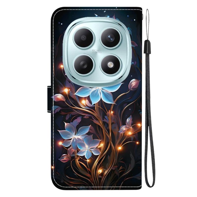 Flip Case Leren Xiaomi Redmi Note 15 5g Kleine Lantaarnbloemen